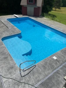 Newly installed backyard underground pool